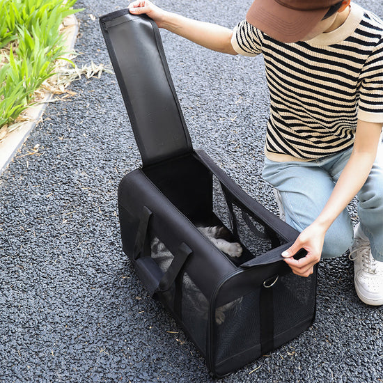 BOLSAS TRANSPORTADORAS PARA PERROS Y GATOS – BOLSA PORTÁTIL PARA TRANSPORTE DE MASCOTAS, JAULA PLEGABLE, PARA SALIDAS Y VIAJES, BOLSA RESPIRABLE PARA MASCOTAS