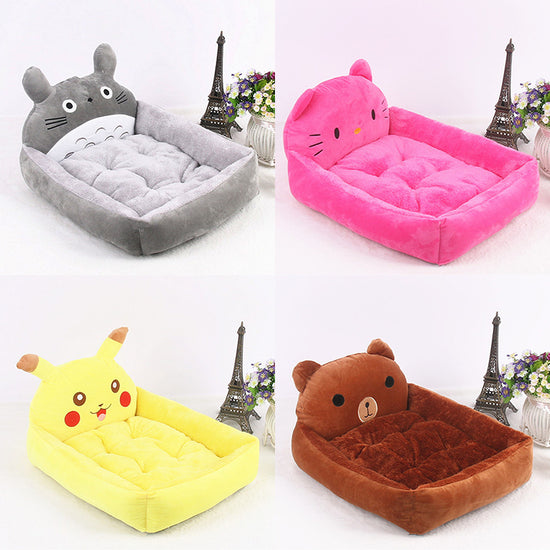 CAMA DE INVIERNO CÁLIDA PARA CACHORROS Y GATOS, SOFÁ LAVABLE CON DISEÑO DE DIBUJOS ANIMADOS, CAMA PARA MASCOTAS PEQUEÑAS, ACCESORIOS PARA PERROS Y GATOS
