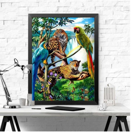 BORDADO DE DIAMANTE DE AVES ANIMALES PUNTO DE CRUZ