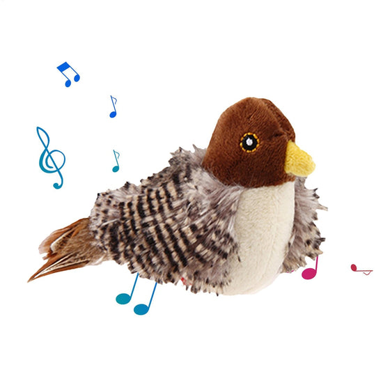 JUGUETES INTERACTIVOS PARA GATOS, JUGUETE ELÉCTRICO CON PÍO, SIMULACIÓN DE PÁJARO DE PELUCHE, JUGUETE PARA ENTRETENER GATOS Y MASCOTAS, CON PLUMAS Y HIERBA GATUNA, JUGUETE QUE EMITE SONIDOS PARA GATITOS