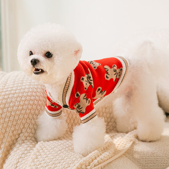 SWEATER TEJIDO CÁLIDO Y SENCILLO PARA PERROS MASCOTAS